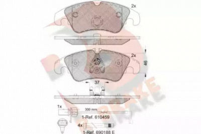 R BRAKE rb1862202 -  Комплект тормозных колодок, дисковый тормоз